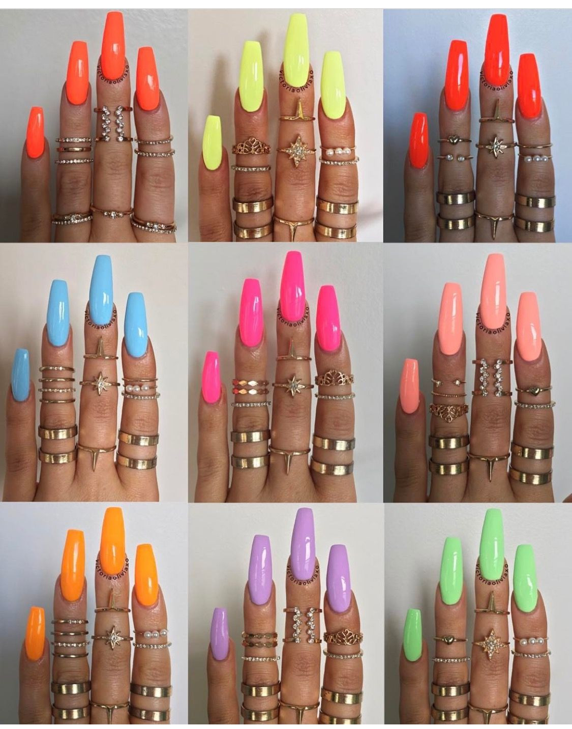 Summer Acrylic Nail Colors
 Loving these nail colors