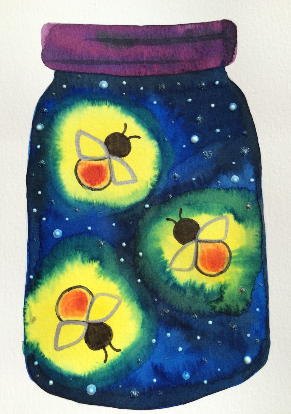 Summer Art Project For Kids
 Kathy s Art Project Ideas Glow in The Dark Firefly Art Lesson