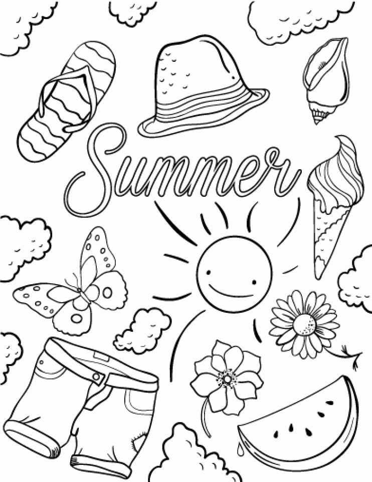 Summer Coloring Sheets For Kids
 20 Free Printable Summer Coloring Pages