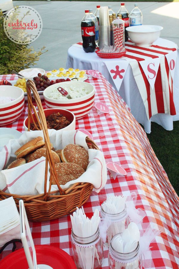 Summer Company Party Ideas
 red and white bbq parties