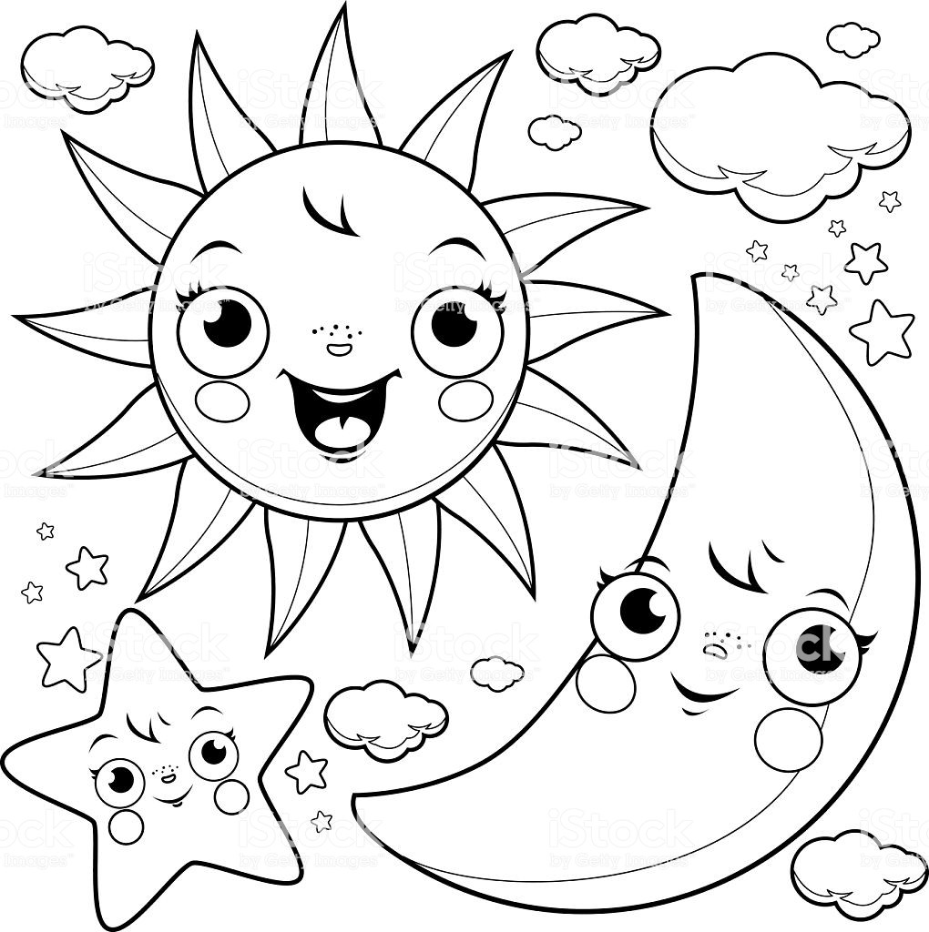 Sun Coloring Pages For Kids
 Sun and moon coloring pages Coloring pages for kids