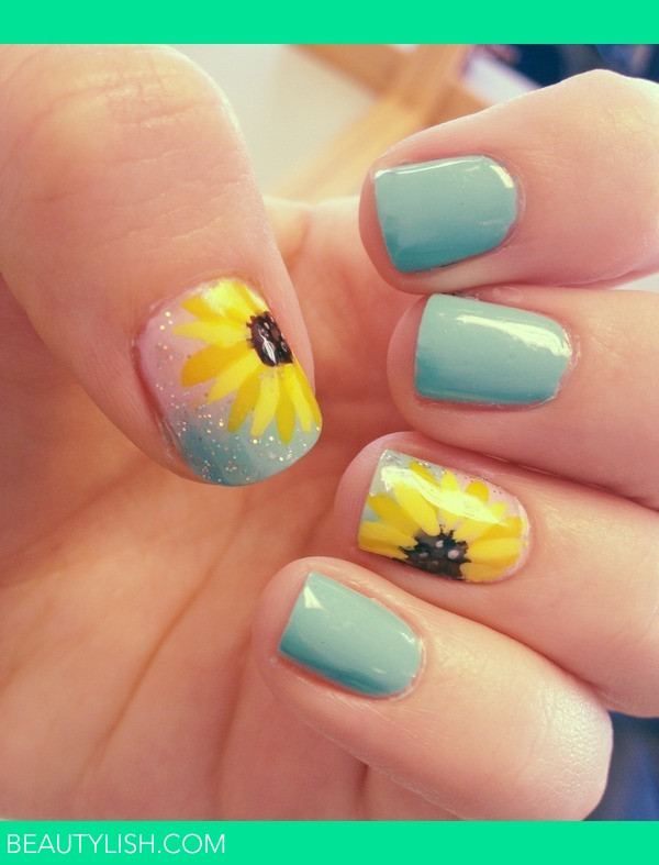 Sunflower Nail Designs
 Sunflower nails Mm L s