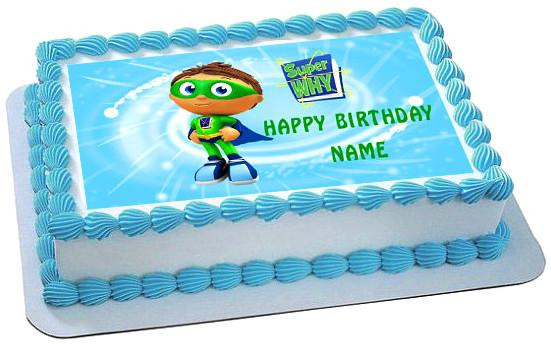 Super Why Birthday Cake
 SUPER WHY 1 Edible Birthday Cake OR Cupcake Topper