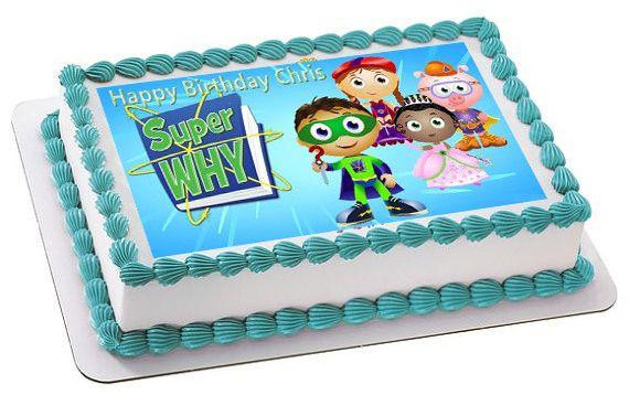 Super Why Birthday Cake
 SUPER WHY Nr3 Edible Cake Topper OR Cupcake Topper