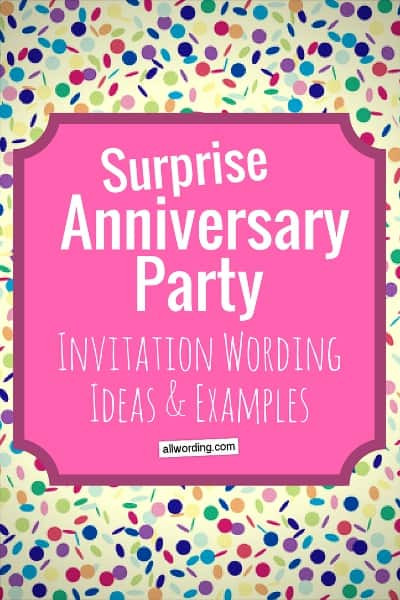 Surprise Birthday Invitation Wording
 Surprise Anniversary Party Invitation Wording AllWording