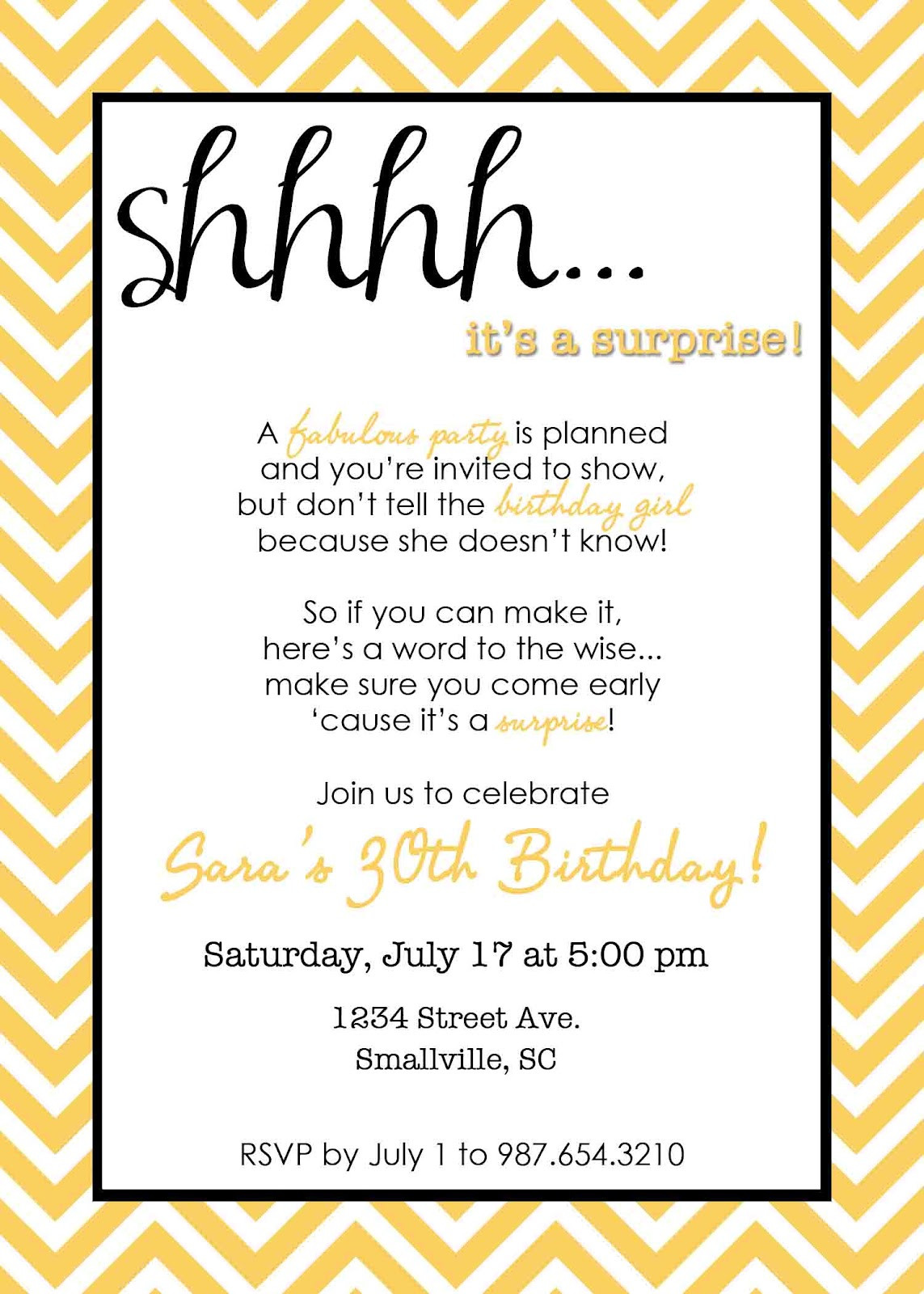 Surprise Birthday Invitation Wording
 Wording for Surprise Birthday Party Invitations
