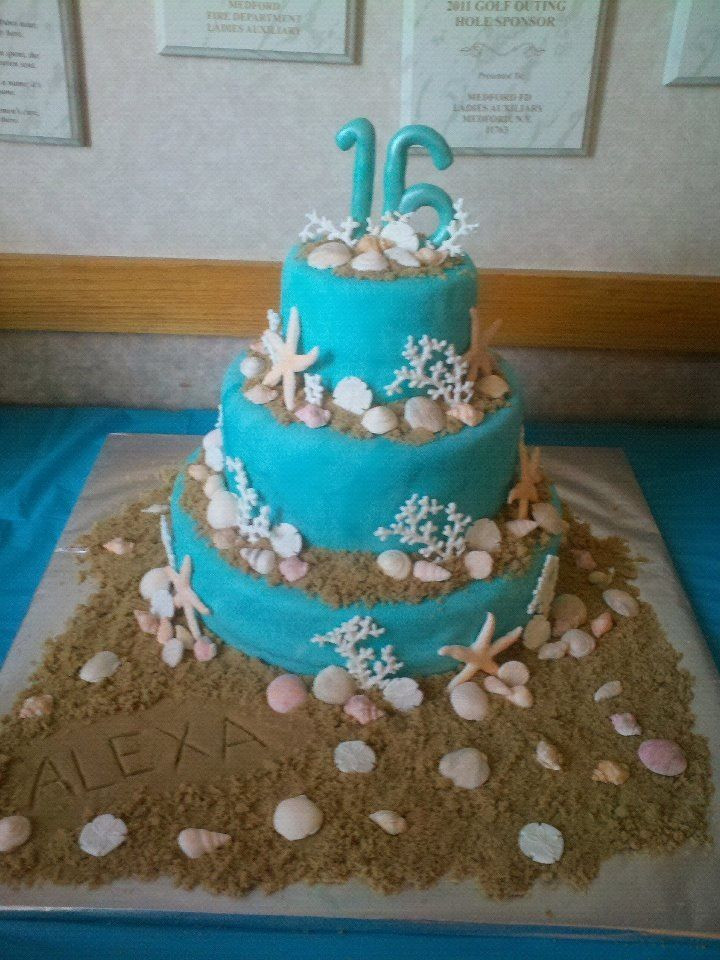 Sweet 16 Beach Party Ideas
 Beach sweet 16 made by me Cakes Pinterest
