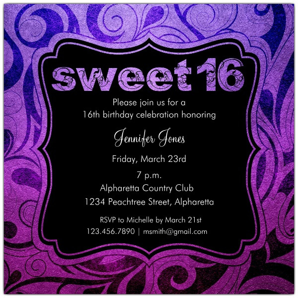 Sweet 16 Birthday Invitations
 Brilliant Emblem Sweet 16 Birthday Party Invitations