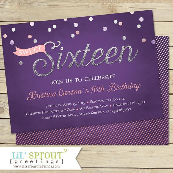 Sweet 16 Birthday Invitations
 Sweet 16 Birthday Invitation Sweet Sixteen Birthday