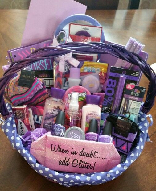 Sweet 16 Gift Ideas Girls
 Sweet 16 all purple basket Gift ideas