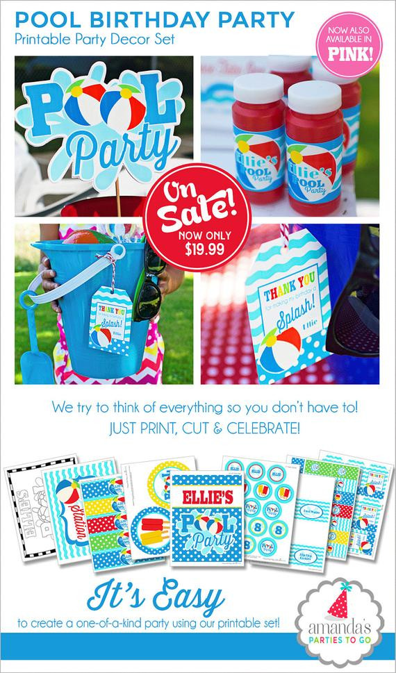 Swim Pool Party Ideas
 Pool Party Decorations Swimming Pool Birthday Summer