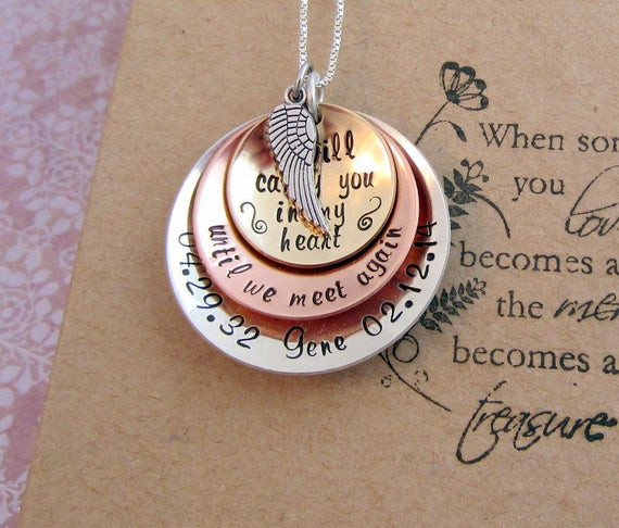 Sympathy Gifts For Loss Of Father For Child
 Items similar to Memorial Necklace Sympathy Gift