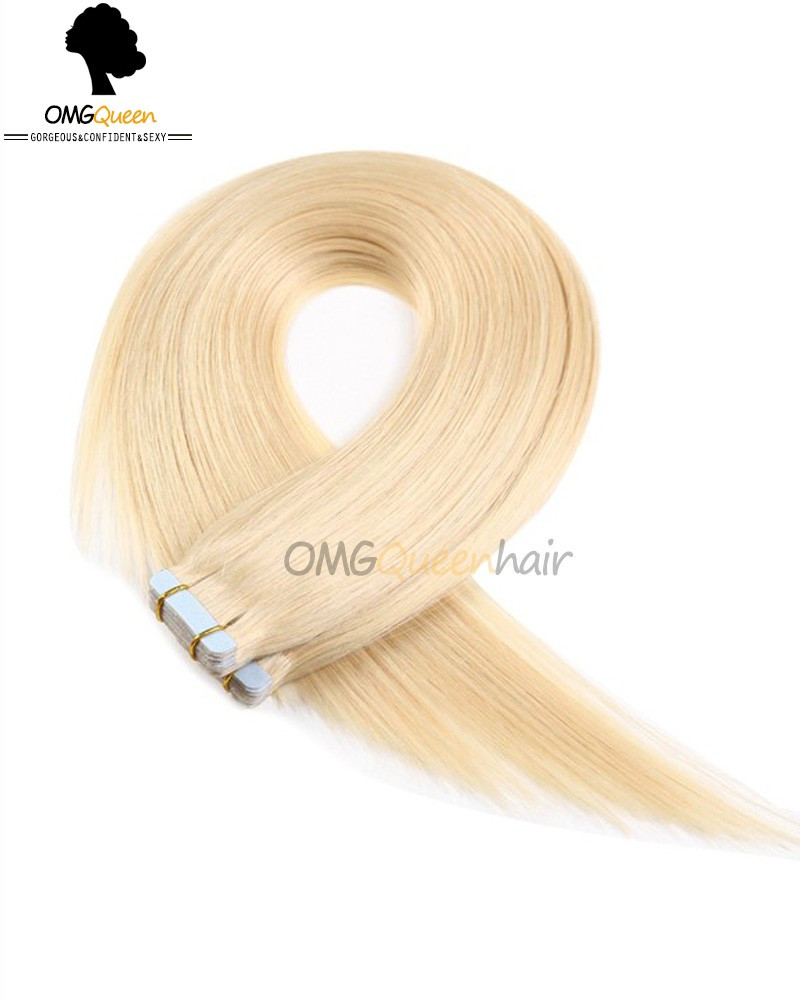 Tape In Hair Extensions DIY
 High Quality 613 White Blonde Tape In Hair Extensions DIY