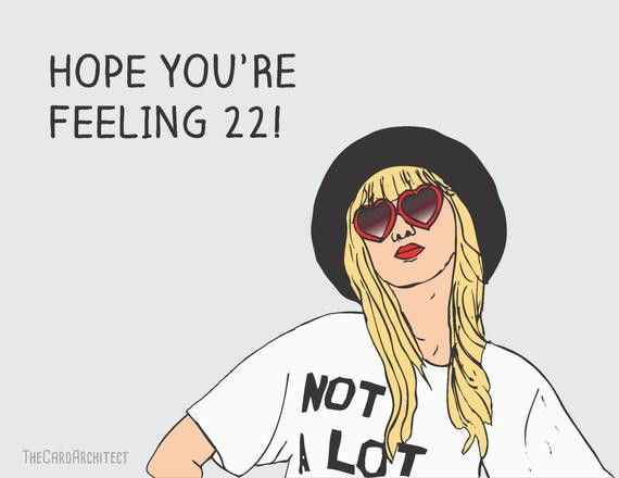 Taylor Swift Birthday Card
 Custom Taylor Swift 22 Birthday Card