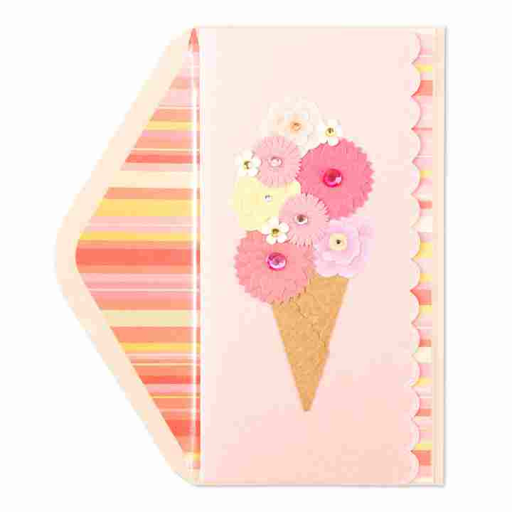 Taylor Swift Birthday Card
 Taylor Swift Flower Ice Cream Cone Birthday Card