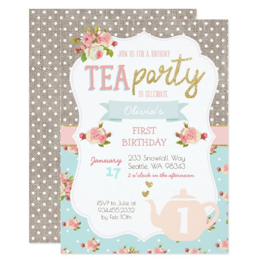 Tea Party Birthday Invitation
 Tea Party Birthday Invitation