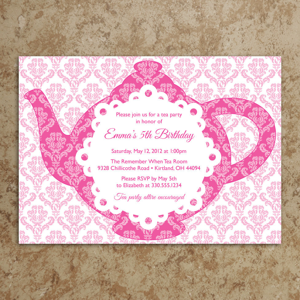 Tea Party Birthday Invitation
 Tea Party Invitation DIY Printable PDF Tea by DesignsWithStyle