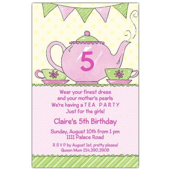 Tea Party Birthday Invitation
 Tea Party Invitations