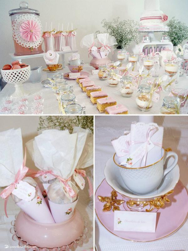 Tea Party Favor Ideas For Adults
 Kara s Party Ideas 1st Birthday Girl Vintage Shabby Chic