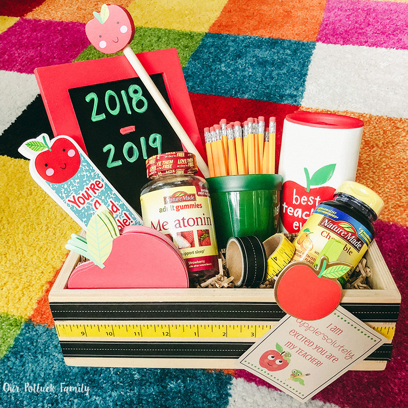 Teacher Gift Basket Ideas
 Back to School Teacher Gift Basket Our Potluck Family