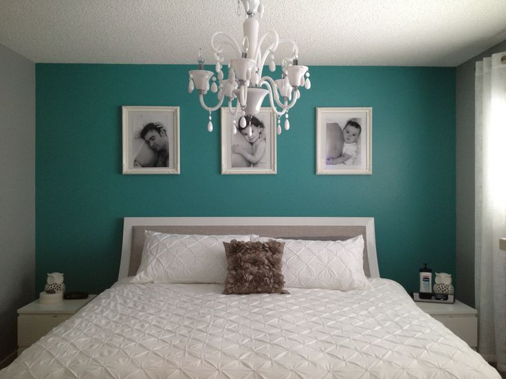 Teal Color Bedroom
 Grey and teal bedroom