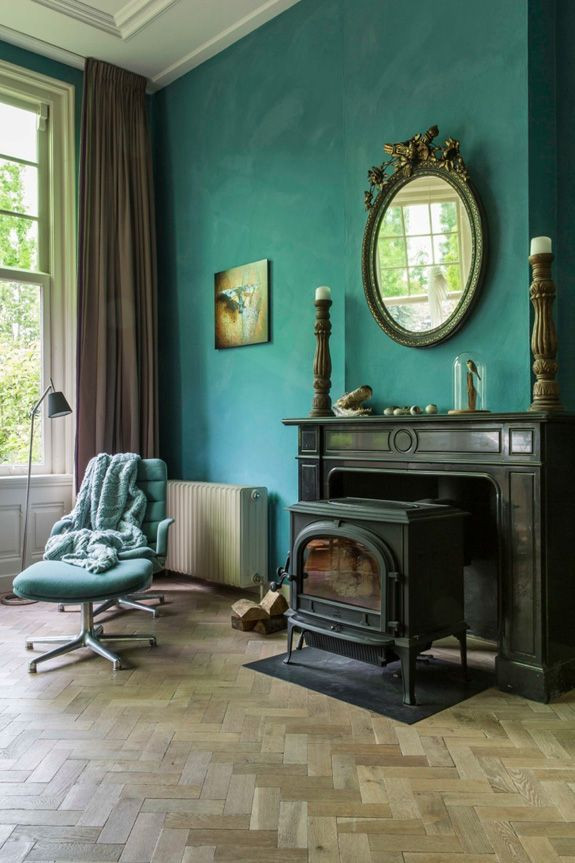 Teal Walls Living Room
 Vardo the teal that Farrow & Ball never had UNTIL NOW