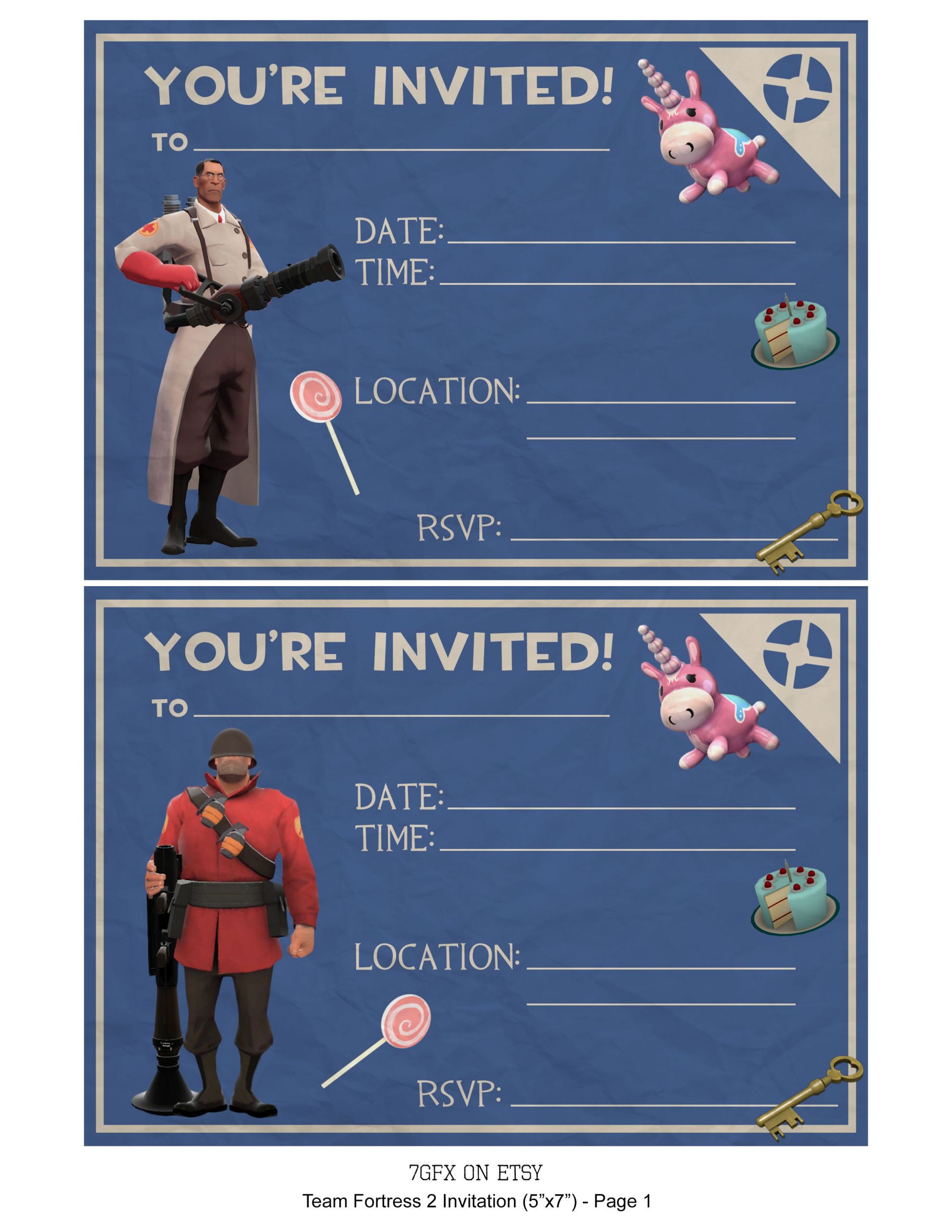 Team Fortress 2 Birthday Party Ideas
 Team Fortress 2 DIY Invitations by KTL