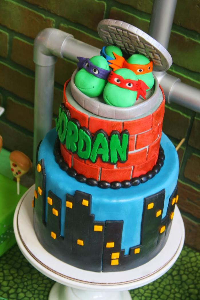Teenage Mutant Ninja Turtles Birthday Cakes
 Kara s Party Ideas Teenage Mutant Ninja Turtles Party