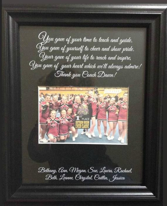 Thank You For Your Time Gift Ideas
 Cheer coach thank you t personalized verse picture frame