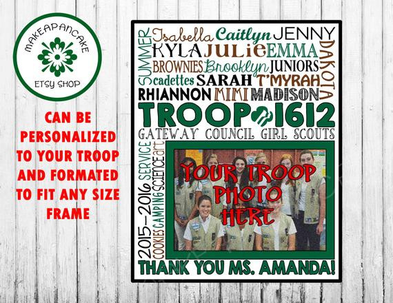 Thank You Gift Ideas For Girl Scout Leaders
 Personalized Girl Scout Gift Troop Leader Thank by