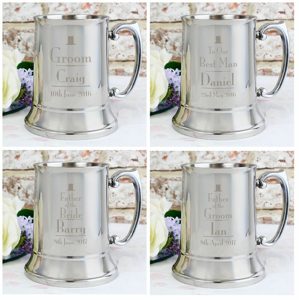 Thank You Gift Ideas For Men
 Personalised Tankards For Male Wedding Day Favours Thank