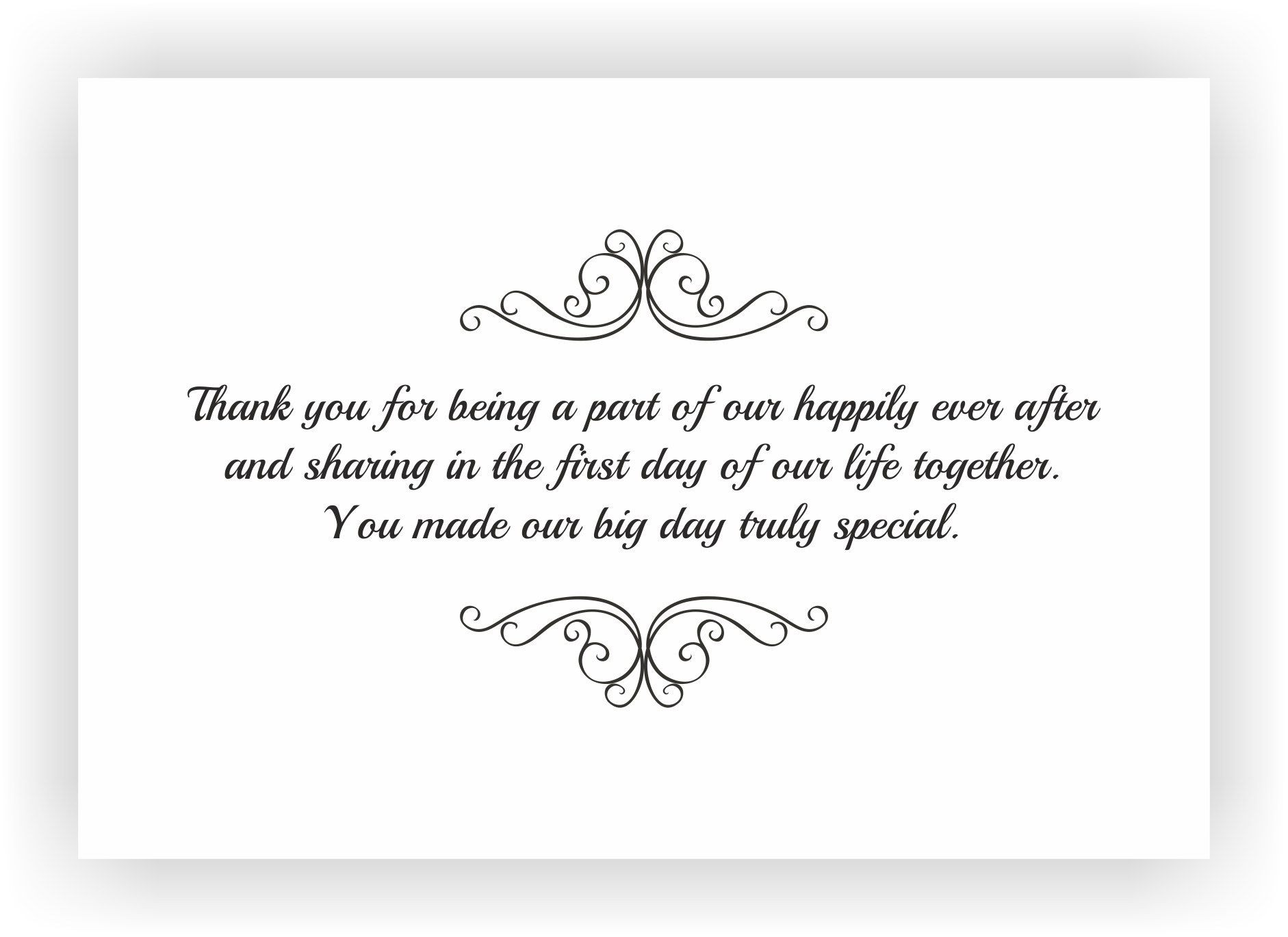 Thank You Notes For Wedding Gifts
 Thank You Note to ac pany your wedding Return Gift