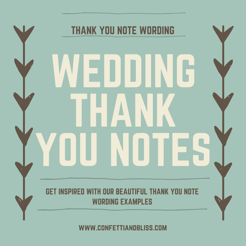 Thank You Notes For Wedding Gifts
 Wedding Thank You Note Wording Generous Wedding Gifts