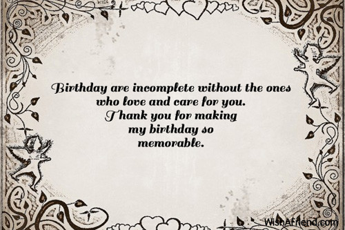 Thank You Quotes For Birthday Wishes
 Thank You For The Birthday Wishes