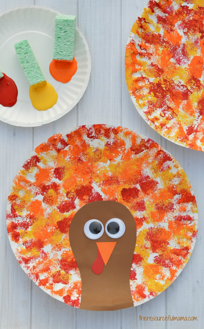 Thanksgiving Art Projects For Toddlers
 Sponged Painted Thanksgiving Turkey Craft The