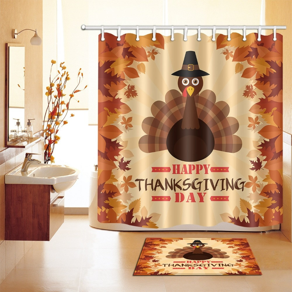 Thanksgiving Bathroom Set
 LB Leaves Turkey Hat Funny Happy Thanksgiving Day Shower