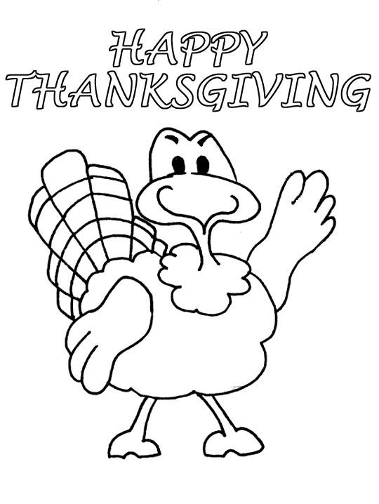 Thanksgiving Kids Coloring Pages
 Carton Color Happy Thanksgiving Coloring Pages