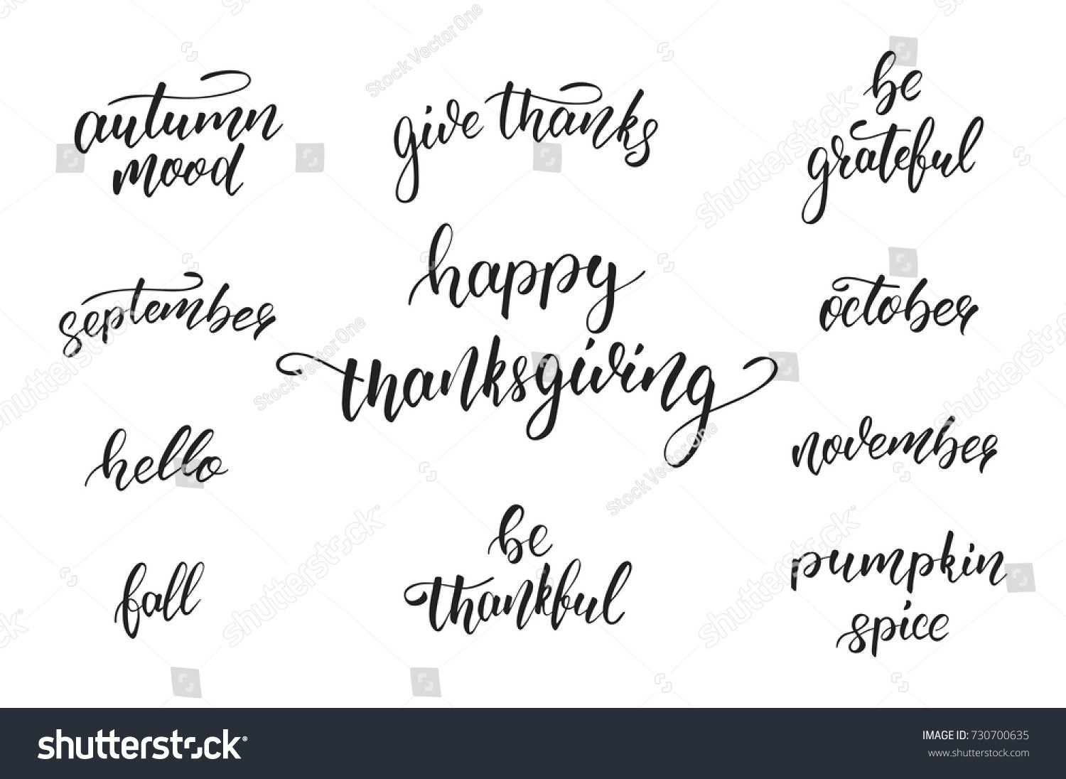 Thanksgiving Quotes Calligraphy
 Thanksgiving Day Calligraphy Quotes Thanksgiving Day Stock