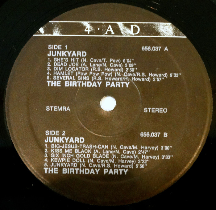 The Birthday Party Junkyard
 The Birthday Party With Nick Cave Junkyard LP Catawiki