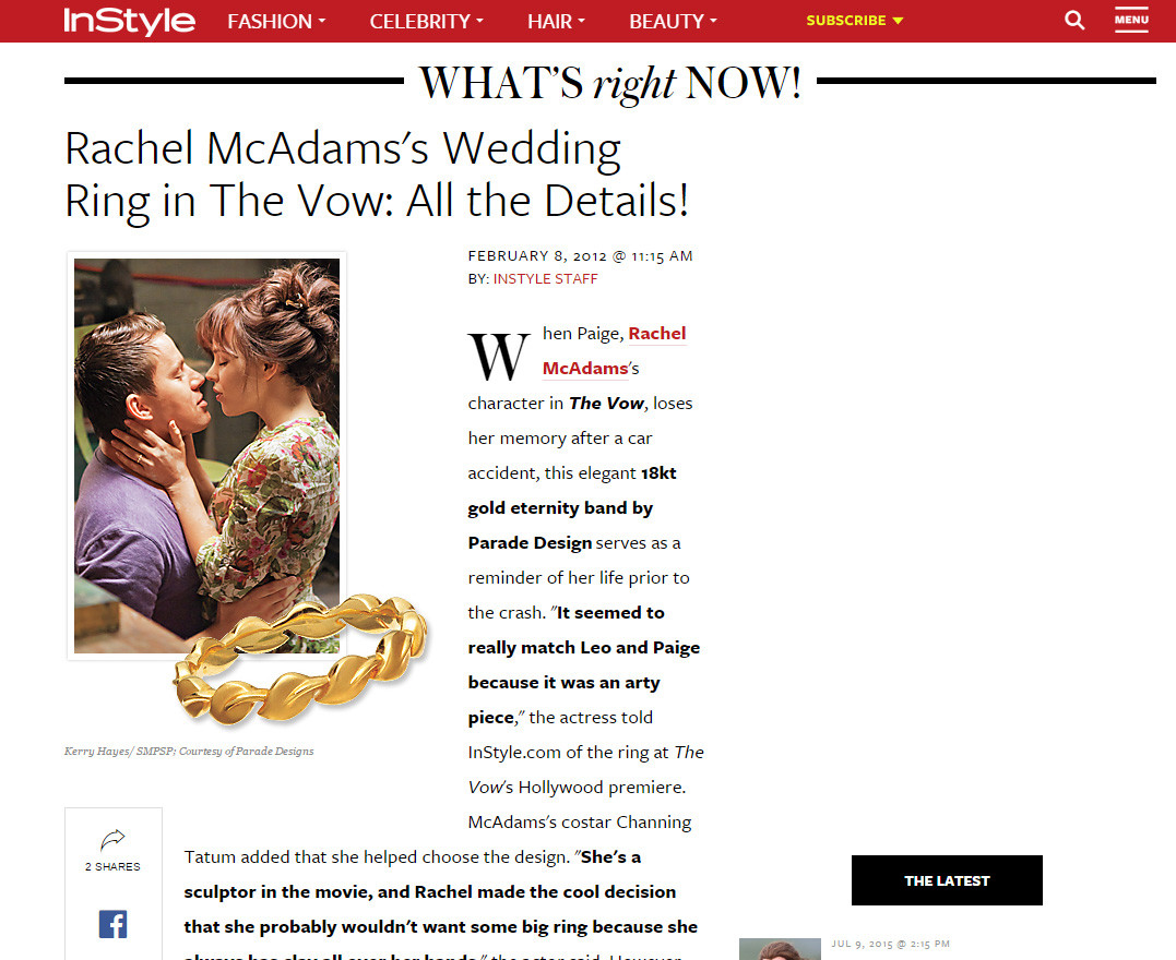 The Vow Wedding Ring
 Rachel McAdams s Wedding Ring in The Vow
