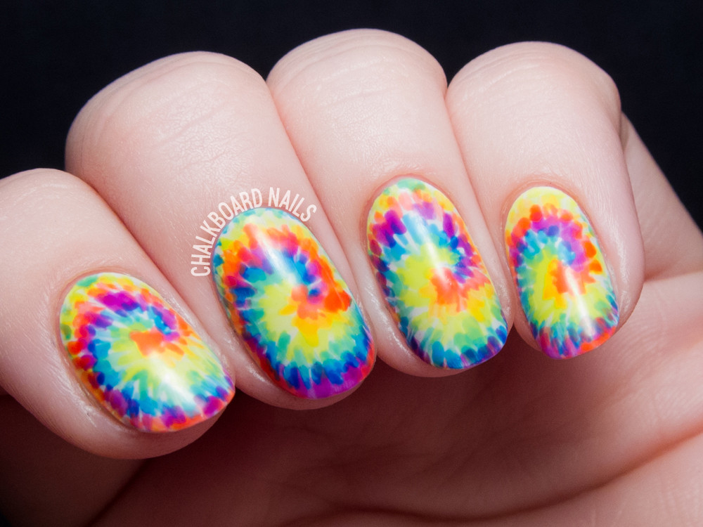 Tie Dye Nail Art
 Tie dye your tips with this nail art tutorial and sneak