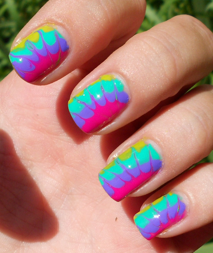 Tie Dye Nail Art
 The Sugar Cube NOTD Tie Dyed and Hot as Hell