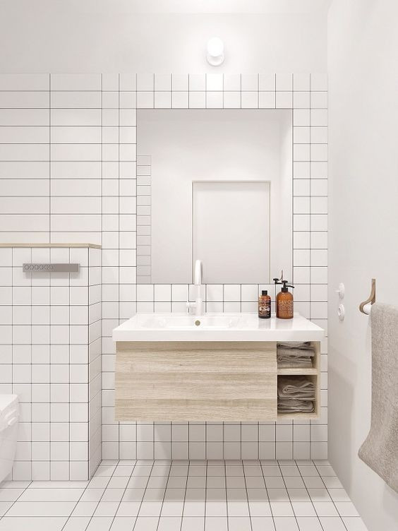 Tiles For Bathroom
 Using square tiles in the bathroom Norse White Design Blog