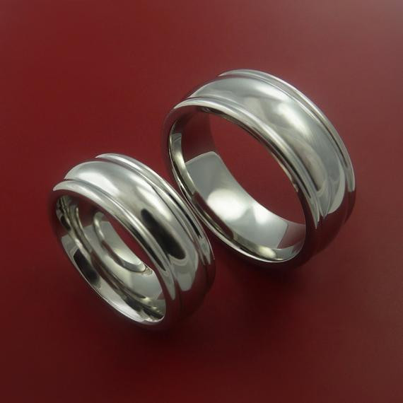 Titanium Matching Wedding Bands
 Titanium His and Her Matching Wedding Bands by