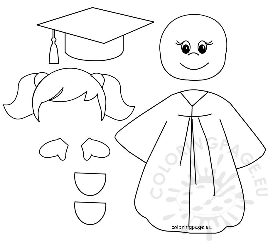 Toddler Printable Coloring Pages
 Preschool Graduation Girl templates – Coloring Page