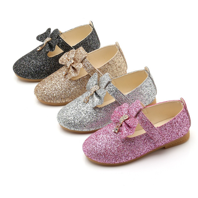 Toddler Wedding Shoes
 Children Party Shoes Little Girls Gold Toddler Leather