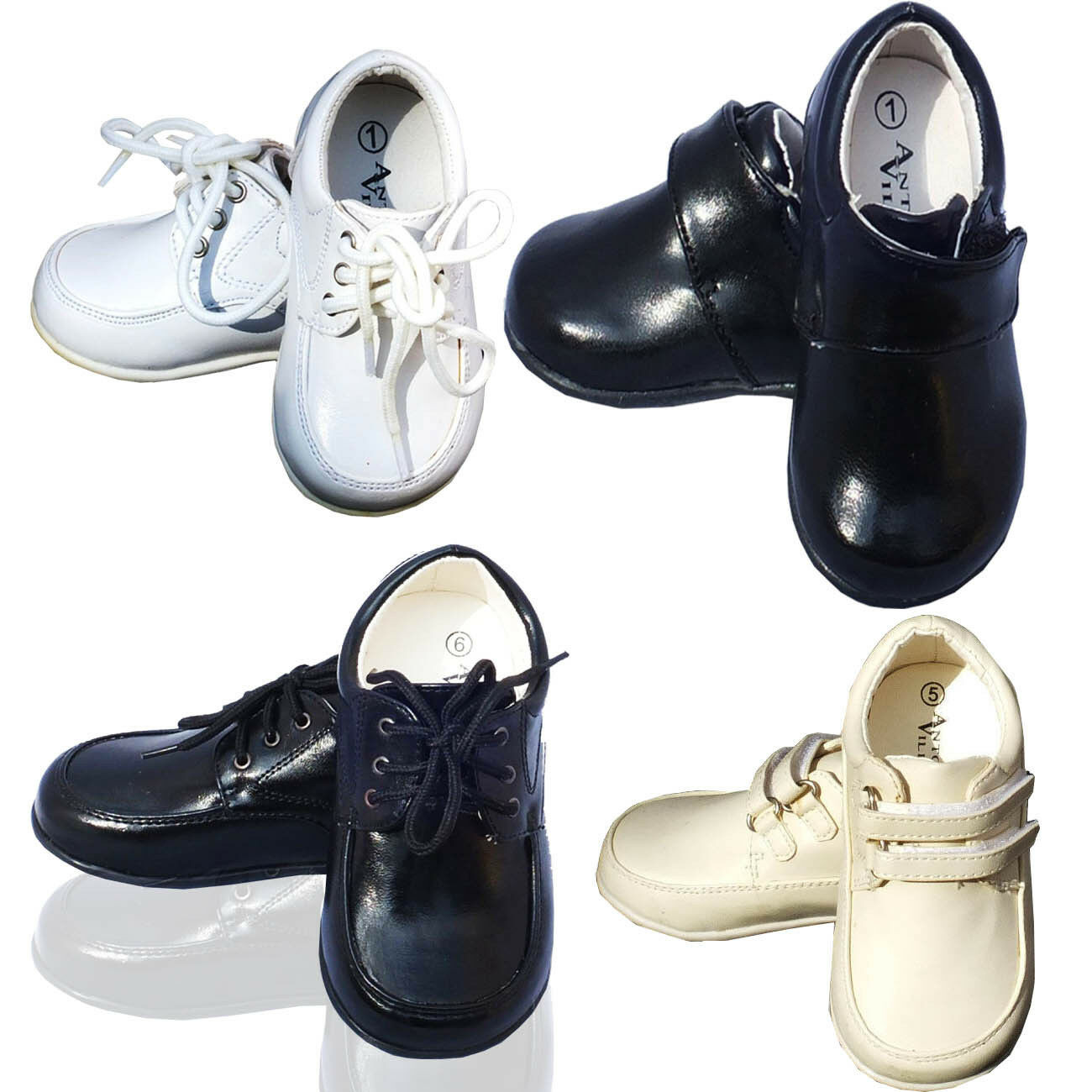 Toddler Wedding Shoes
 Baby Boys Formal Shoes Toddler White Ivory Black Shoes