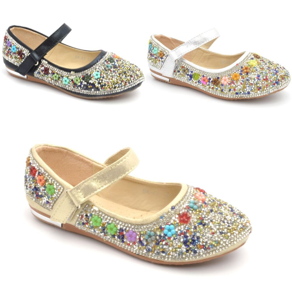 Toddler Wedding Shoes
 CHILDRENS GIRLS KIDS FLAT DIAMANTE PARTY SHOES BRIDAL