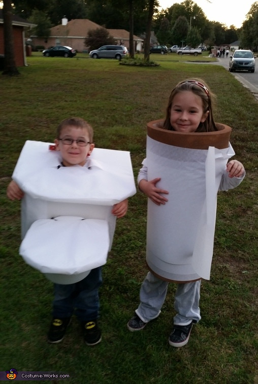 Toilet Halloween Costume
 Toilet and Toilet Paper Costume