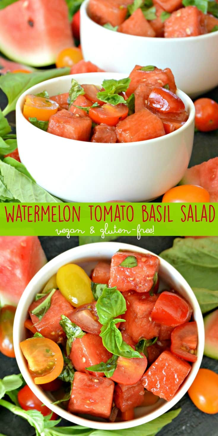 Tomato Watermelon Salad
 Watermelon Tomato Basil Salad 5 Ingre nts Veggies